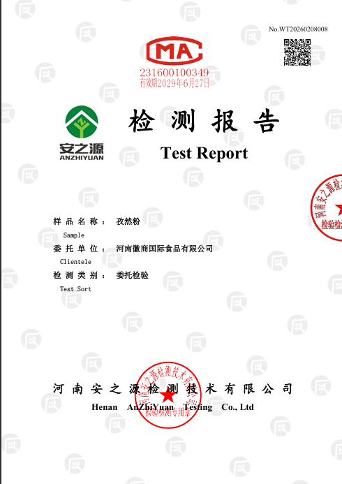 孜然粉检测报告